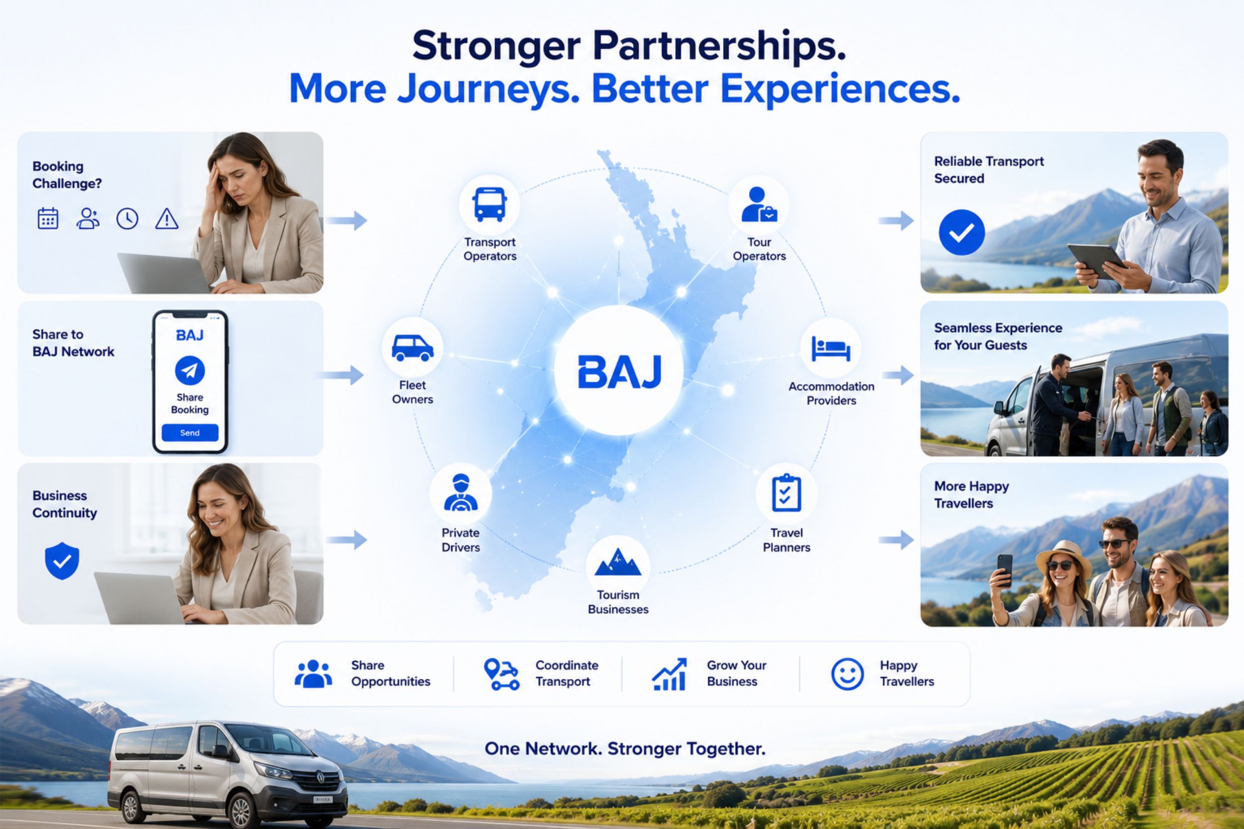 driver operator network - ota New Zealand - driver b2b - baj tour - rideshare - ridebidding - driver marketplace - b2b marketplace - baj supplier - driver network